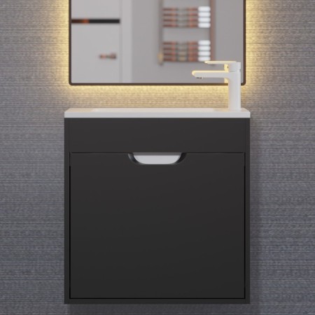 Tumbling under the Uperwood Modul sink, 60 cm, suspended, matte, black-13