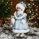 Snow Maiden "In a fur coat with stones and a drum" 30 cm, blue