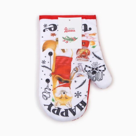 Варежка-прихватка "Happy new taste" 20х27см,100% п/э-3