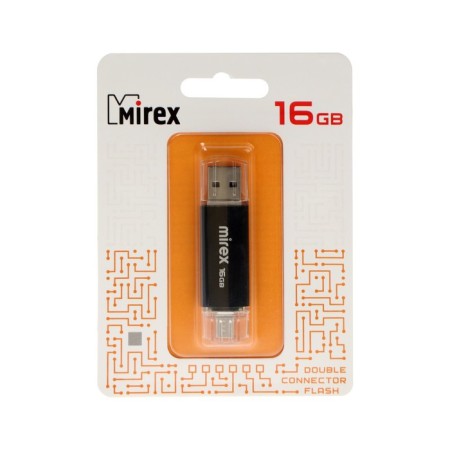 Flash drive Mirex Smart Black, 16 GB, USB2.0, USB/microUSB, th he is up to 25 mb/s, pake up to 15 Mb/s, black-6