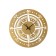 Watch wall interior "compass", smooth move, D-40 cm, golden