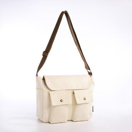Youth bag with zipper, milk color-1