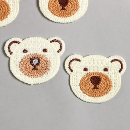 Decor for creativity Textile Embroidery "Head Hear" 5.5x6.5 cm