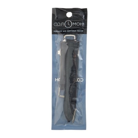 Solomon watch strap 20 mm, genuine leather, L-20 cm, black-3