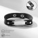 Bracelet Leather "Plade", silver-black color, 23 cm