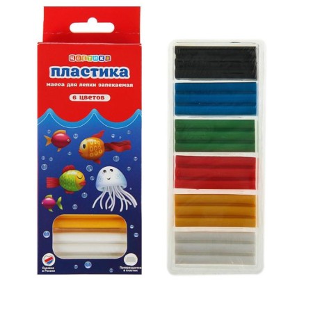 Plastic-polymer clay baked set, ZHK "Flower", 6 colors x 20 g (120 g)
