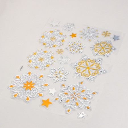 Plastic "Assorted Snowflakes" yellow-gray 24x33 cm-1