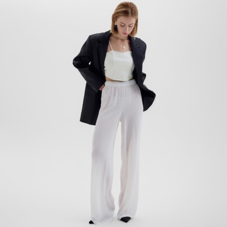 Women's pants Minaku: Casual Collection, white color, size 52-8