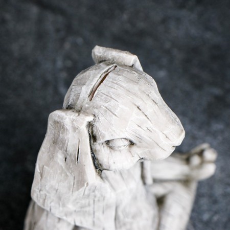 Piggy bank "Hare yog" 25x19x10cm, gray stone-4