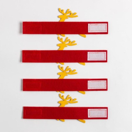 A set of decorative rings for napkins "Golden Deer" 4 pcs, d = 5 cm, 100% p/e, felt-3