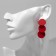 Earrings Metal "Azelia" circles, trio, red color