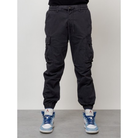 Cargo jeans men, size 46-48, dark gray color-2
