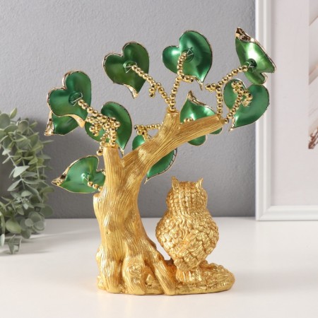 Souvenir from the evil eye "Tree with cerebral flowers, with owl" 7x13x22.5 cm-2