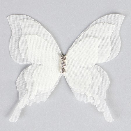 Decor for creativity "Butterfly", three -layer, set of 12 pcs., Size 1 pc. - 5 × 4.5 cm, milk color-2