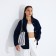 Zipper bag with lightning, blue/white color