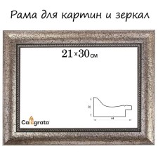 Frame for paintings (mirrors) 21 x 30 x 4.4 cm, plastic, calligrata 6744, silver