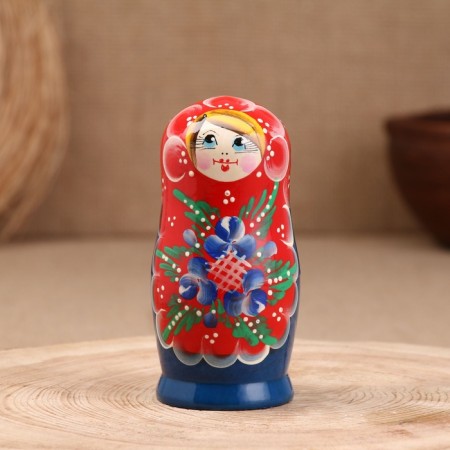 Matryoshka "Love", red scarf, 5-doll, 11.5 cm-1