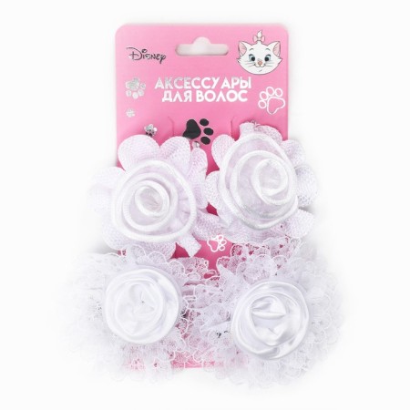 Hair bow on an elastic band 2 pcs, hair clip hair clip 2 pcs, set, cats aristocrats