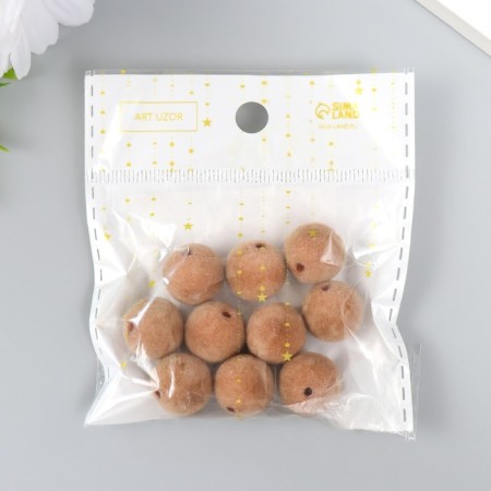 Beads for creativity velvet spraying "brown" set 10 pcs d = 1.4 cm-3