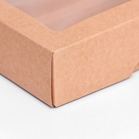 The box is folding, the lid is, with a window, craft, 14 x 10 x 4 cm,-2