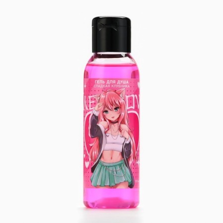 Гель для душа MEOW, 100 мл, аромат сладкой клубники, BEAUTY FOX-1