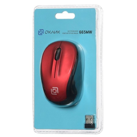 Mouse call 665MW Black/Red optical (1600DPI) wireless USB for laptop (3but)-8
