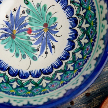 Rishtan ceramics "patterns" 15.5 cm, medium, blue mix-2