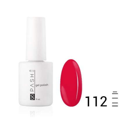 Color gel polish Pashe, No. 112 Paradise Red, 9 ml