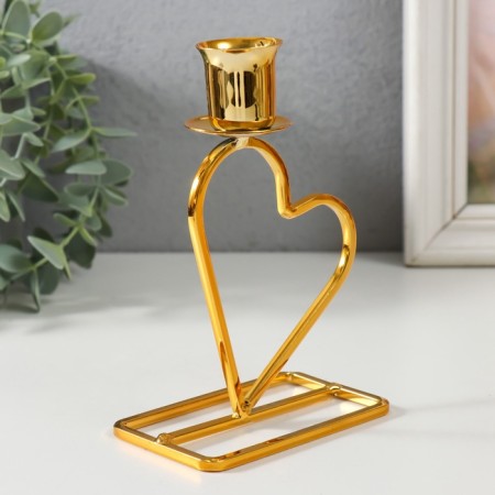 Summary metal per 1 candle "Heart" d = 2.3 cm gold 5.8x9.3x14 cm-2