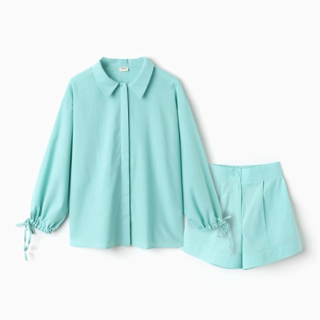 Female set (blouse, shorts) minku: casual collection mint color, pr 46-6