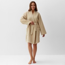 Women's bathrobe, col. Beige, rr 50-52, 100% polyester, 300 g/m2