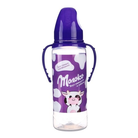 A bottle of feeding Gift "Chocolate milk", classic throat, 250 ml., 0 months, with a nipple, with handles-1
