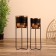 Kashpo on the stand "SLIMO" metal (set 2 pcs), diameter 24 and 19 cm