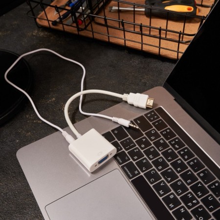 Adapter Rexant, HDMI - VGA, + cord 2xjack 3.5, white-3