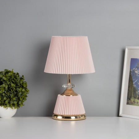 Table lamp "Claudia" 1x40W E27+LED backlighting pink/gold 15x15x32.5cm