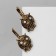 Earrings "Bird" Filin on a branch, white color in black gold