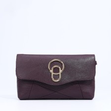Magneta bag, long belt, purple color