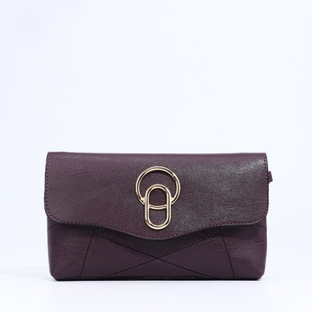 Magneta bag, long belt, purple color