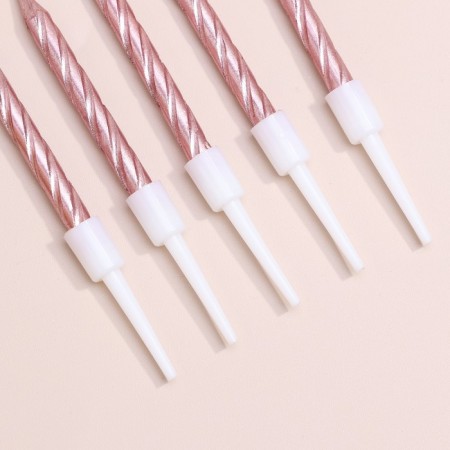 Set of candles in the cake "Spiral", 200pcs, 5 cm, pink gold-3