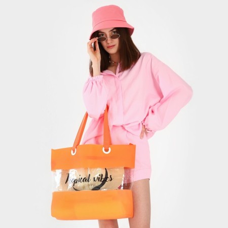 Bag Women's Beach Tropical Vibes, 50x35x11 cm, orange color-5