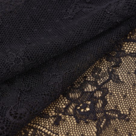 Lace elastic fabric, 240 mm × 2.7 ± 0.5 m, black color-1