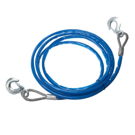 Torso towing cable, metal in PVC braid, 4m, 8 tons, 2 hooks