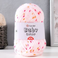 Пряжа "Baby color" 100% акрил 150м/50гр (203 персик/крап)