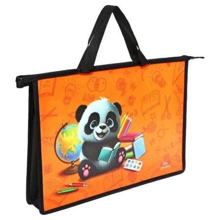Folder with A4 handles, 335 x 235 x 55 mm, plastic, pens, Calligrata "Panda"-1