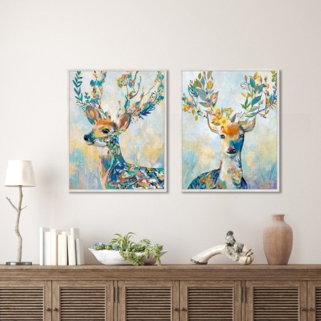 Reproduction of the picture "Multi-colored deer No. 1", 40x50 cm, frame 20-001d-3