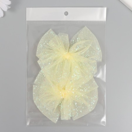 Decor for creativity "Bant from Fatin" yellow, 9 cm (set 2 pcs)-2