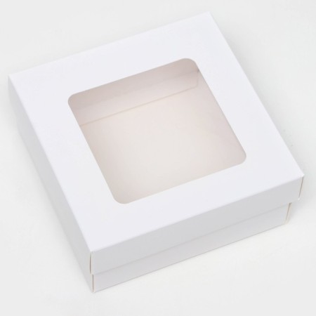 The box is folding, the lid is, with the window, white, 12 x 12 x 5 cm-1