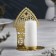 Click "House with Cup" metal per candle, 6.7x10x13.5 cm, golden