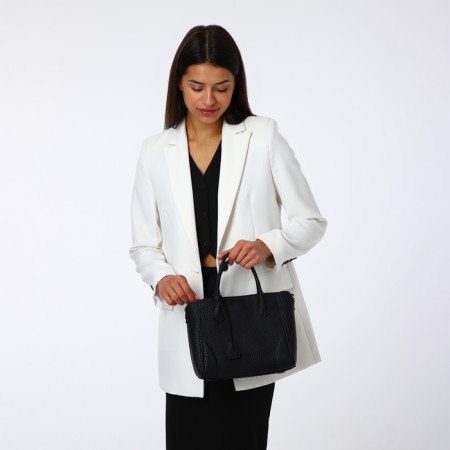 Bag Textura, 25*7*21, OD with zipper, regure belt, black-1