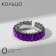 Ring "Trend" parallel, purple color in silver, dimensionless (from 17 size)